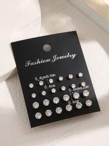 24 piezas Juego de aretes pequeños de acero inoxidable con diseño lindo y de moda, regalo de graduación de estilo dulce para estudiantes, aretes pequeños versátiles y de alta calidad para uso diario, unisex