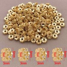 Contas espaçadoras de zircônia cúbica de latão, 2/4/6 peças, contas de latão banhadas a ouro 18K, redondas, planas, com strass, flores, contas soltas para joias da moda faça você mesmo, acessórios para fazer joias