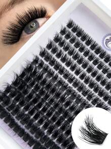 168 Pcs D Curl Lash Extension Soft 120D Volume Cluster Eyelash Extension Length 10-20mm Mixed Fluffy Individual Clusters Lashes DIY At Home Or On-The-Go