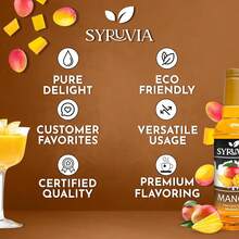 Syruvia Mango Syrup - Premium Flavoring Syrup For Tea, Italian Sodas, Beverages, Desserts, Ice Cream, Cocktails & Mocktails - Kosher, Gluten Free - 25.4 Fl Oz. - 25.4 Fl Oz - View 5