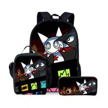 Rhythm Box Backpack Three Pieces Set (Single-Layer Backpack + Shoulder Strap Lunch Bag + Single-Layer Pencil Bag)