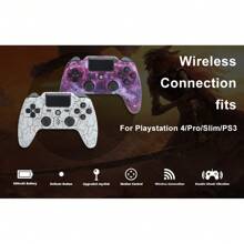 Control inalámbrico actualizado compatible con mando de , compatible con /Pro/Slim/Windows PC, joystick compatible con con panel táctil/toma de auriculares estéreo/control de movimiento de seis ejes/cable de carga