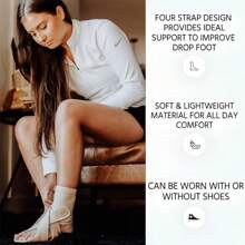 Adjustable AFO Foot Drop Brace For Walking - Lightweight Drop Foot Support With Stabilizing Straps, Nerve Damage & Stroke Recovery - Unisex Ankle Brace (Fits Left/Right Leg)