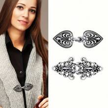 1/2/3/4 Stück Vintage Pulloverclips-Set, Umhangknopf-Verschluss, Wollstrickjacken-Nähverschluss-Haken, Retro Schalkragen Broschen-Clip, formelle Hemdknöpfe