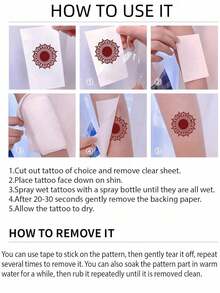 10 Blatt schwarze Henna Tattoos mit Mandala Blumen Schmetterling, wasserfeste temporäre Finger- und Handtattoos Aufkleber für tägliches Make-up, Festivals, Partys, Abschlussbälle und Accessoires