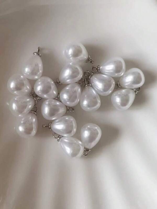 30pcs Minimalist Faux Pearl Waterdrop Pendant DIY Jewelry Making Accessories For Earrings And Necklaces