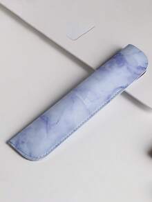 1 件经典皮革笔袋，简约大理石纹圆珠笔/钢笔保护套，便携式笔筒，返校，学校用品，铅笔盒，铅笔袋，书包 - 彩色 - 查看 12