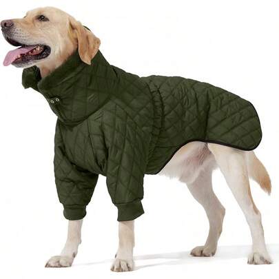 Warm Dog Coat Double Zipper, Winter Dog Clothes Suitable For Small And Medium-Sized Dogs, Turtleneck Dog Down Jacket, Two Legs Dog Cold Weather Coat, Windproof Waterproof Dog Winter Jacket