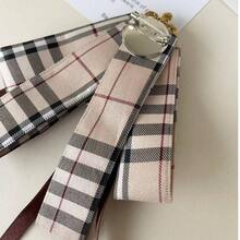 Vintage Victorian Beauty Embossed Plaid Satin Multi-Layer Ruffle Bow British Academy Style Shirt Accessory - Coffee Brown - View 6