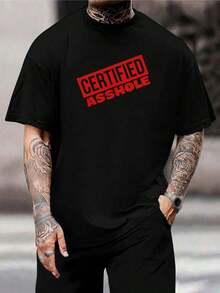 Camiseta de 'Certificado Imbécil' - Camiseta divertida y novedosa, diseño gráfico único, algodón cómodo, ropa informal, humor sarcástico, camiseta negra para hombre y mujer - Negro - Ver 1
