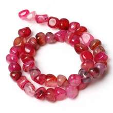 48 hạt đá tự nhiên 10mm không đối xứng nhiều màu sọc rồng lửa hạt mã não dùng làm đồ trang sức tự làm phụ kiện vòng tay cho nữ - Hạt - Xem 10