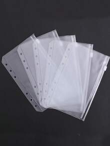10pcs/Set PVC A6 A5 A7 Clear 6 Ring Zipper Binder Bag Or 2 Sets Of 10pcs A6 Or 5 Sets Of A6,Back To School,School Supplies,Savings Plan,Biweekly Savings Plan,10000 Savings Plan,Savings Strategy