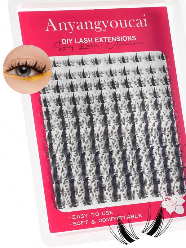 240/180/144Pcs Fairy Lash Clusters 8-18mm Manga Eyelash Clusters D Curl - WideSpan DIY Eyelash Extensions Wet-Look Spiky Anime Lashes Individual Fake Eyelashes Clusters With 0.05mm Ultra-Thin Invisible Lash Band