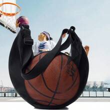 Bolsa deportiva con capacidad de 20L. 1 pieza de gran volumen, bolsa diagonal de un solo hombro para almacenamiento de balones deportivos, bolsa para baloncesto, red de voleibol, bolsa de fitness. Bolsa de almacenamiento de baloncesto con cierre de cremallera negra