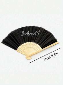 1 件定制名字 LOGO 丝绸折扇，“新娘和伴娘”黑白印花扇子，单身派对的完美配饰，单身派对婚礼新娘送礼会装饰，新娘和伴娘竹制手持折扇，婚礼回礼，新娘派对，拍照道具，伴娘礼物，派对和活动的理想选择，非常适合派对和活动，完美的春夏配饰 - 彩色 - 查看 6