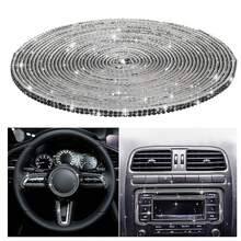 Bling Car Trim Strips, Bling Car Trim Strips, Rhinestone Strips For Car Dashboard Decoration Glitter Interior Exterior Accessories Automotive Diamond Inlaid Decorative Strip DIY 1pc - Multicolor - View 5
