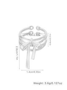 1pc 925 Silver Butterfly Adjustable Ring, Jewelry For Women, Multi-Layer Design Suitable For Daily & Party Wear, Girlfriend Gift