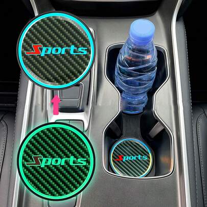 2pcs Car Cup Holder Mats, Luminous Colorful Cup Pads, Personalized Non-Slip Coasters For Sports Car (Please Check The Size To See If It Meets Your Needs)