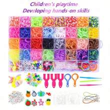 Colorful Rubber Bands, Weaving Loom Kit, 32-Color Rubber Twist Band Kit For Diy Bracelet And Beads Making, Perfect Gift For Beginners