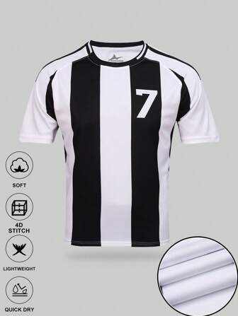 SURUIDA 1 件男士足球运动球衣短袖尤文图斯球衣，舒适足球制服，适合团队比赛和休闲运动