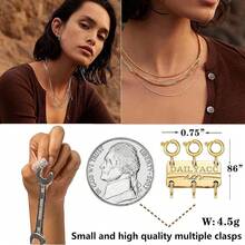 DDG Layering Necklace Clasp,18 K Gold And Silver Separator For Stackable Necklaces Accessories Women/Buckles - 三金 - 查看 2