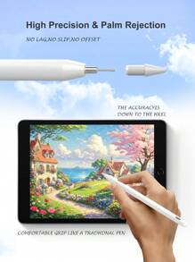 Stylet compatible avec iPad avec rejet de la paume, sensibilité à l'inclinaison, batterie 90mAh, stylo compatible avec iPad 10e génération 10,9 pouces 2022, Air4/5/6/M4, iPad A16 11e génération 2025, iPad Air 11 et 13 pouces (M3/M2), iPad Pro 11/12,9 pouces - Blanc