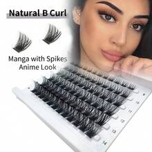 Racimos de pestañas naturales estilo wispy de 9-14MM, extensiones de pestañas individuales en racimos con rizo D, 72 piezas de extensiones de pestañas postizas DIY suaves (Estilo B), racimos de pestañas, pestañas individuales, pestañas postizas