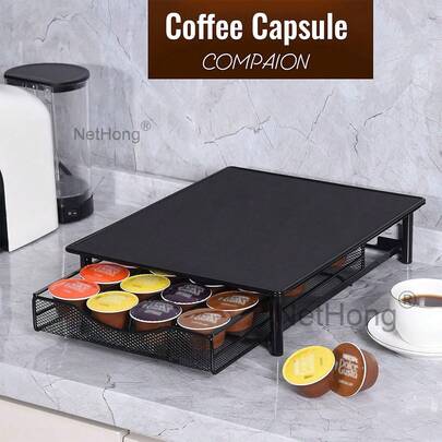 NetHong Coffee Machine Stand & Capsule Pod Holder Storage Drawer Nes Presso, Dol Ce Gusto