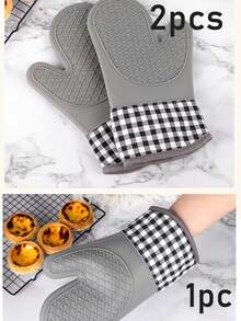 3/2/1pc [材质]微波炉烤箱耐热手套-耐热防烫，加厚高温保护，适用于烘焙和烹饪，（盘子处理手套） - 灰色 - 查看 4