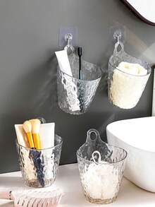 2个/1个悬挂式收纳盒，迷你冰川图案收纳盒，壁挂式浴室收纳盒，学生桌面笔筒，化妆刷收纳桶，眉笔收纳桶，湿巾和化妆湿巾收纳盒，口红收纳盒；粉扑和化妆蛋收纳盒；化妆品分类盒，适用于浴室、校园宿舍、卧室 - 彩色 - 查看 8