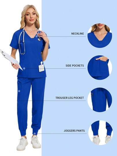 Sjuksköterskeuniformer Kvinna Sjukhus Läkare Sjuksköterskebyxor Sets Djurklinik Veterinäruniform Skönhet SPA Arbetskläder