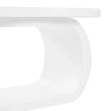 MERAX 39.3"*23.6" Modern Cloud Coffee Table With 1.5" Thick Tabletop, Cream Style Irregular End Table With Curved Legs, Unique Design Accent Table With Round Edge For Living Room, Apartment, White