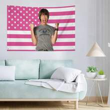 1 pieza Decoración de habitación de Leo Howard Y2k Artículos personalizados Banderas divertidas para dormitorios Bandera personalizada en la pared Decoraciones al aire libre Pancartas para el hogar - Negro - Ver 2