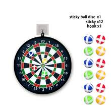 12pcs Sticky Ball Dartboard Set, Indoor Outdoor Toy, Interactive Parent-Child Gift, Party Game Supplies - Black and White - View 5