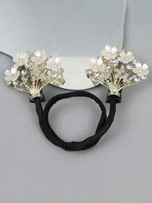 1 buc agrafă de păr la modă cu model floral cu strasuri, extensie de coc, piesă de păr pentru coc, aparat de făcut cocuri, agrafe de coafat, agrafe pentru bobby, accesorii de păr, articole școlare,