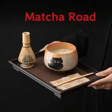 1 pieza Juego de accesorios de matcha japonés de cerámica con: batidor de matcha en forma de gato, tazón de matcha vertical, cuchara de matcha. Fabricado a mano con alta resistencia a la temperatura, durable y fácil de limpiar. Adecuado como regalo para vacaciones, cumpleaños, para usar en el hogar, al aire libre u oficina, vuelta al colegio