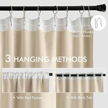 Back Tab Blocking 96 Inch Long 2 Panels Set Living Room Bedroom, Greyish White Rod Pocket/Pinch Pleated Thermal Insulated Room Darkening Floor To Ceiling Blackout Drapes, Home Decor - Be - Xem 3