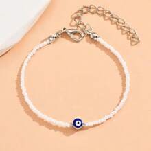 Personalized Evil Eye Bracelet, Creative Blue Eyes & Seed Bead String Bracelet, Popular Cross-Border E-Commerce Product