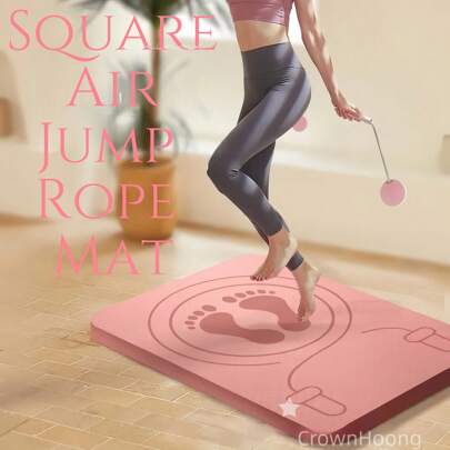 0.7CM Thick Shock Absorbing Jump Rope Mat, Lightweight, Soundproof, Non-Slip, Soft TPE Material, Portable Pad Suitable For Home Fitness, Yoga, Students, Weight Loss