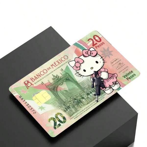 Sanrio 1/4 piezas Pegatinas de tarjeta de crédito de la serie animada Sanrio Hello Kitty, pegatinas decorativas con patrones lindos autoadhesivos para tarjetas de autobús, funda protectora para tarjetas de crédito y débito a prueba de arañazos, resistente al agua y antideslizante