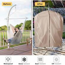 Hammock Chair Swing (500 Lbs Max) - Hanging Hammock Chair Rope Swing Indoor Hammock Chair,Outdoor Furniture,Swing Chair For Room,Amaca Para Adultos,Hamacas Para Adultos,Columpio Para Patio,Swing Sets Backyard, Patio Furniture Set For Bedroom, Outdoor, Patio, Bedroom, Porch, Deck - Sturdy Steel Bar With Anti-Slip Safety Rings - 封面+藍白 - 查看 2