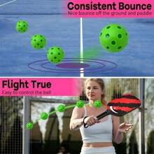 6pcs 40 Holes Pickleball, Great Bounce, Outdoor Sports, Compatible With All Types Of Paddles, Suitable For All Ages
