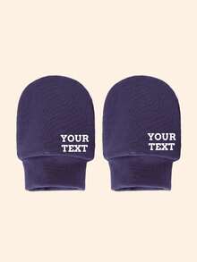1 Pair Custom Baby Mittens, Soft And Comfortable Personalized Design, Suitable For Newborn Boys And Girls Daily Use
