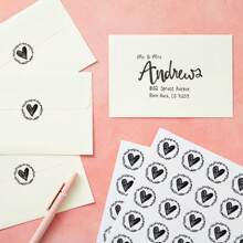 250-Pack Heart Stickers, 1.25 Inch Clear Vinyl Save The Date Labels, Ideal For Valentines Or Thank You Greeting Cards, Seals Envelope For Wedding Invites & Letters School Supplies,Back To School