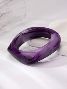 1pc Asymmetrical Semi-Transparent Acrylic Fashion Bracelet, Geometric Design Statement Bracelet, Suitable For Niche Fashion Matching - Bracelet - View 10