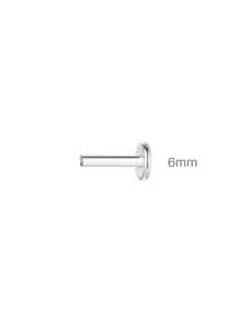 1pair Flat Back Earring Accessories 925 Sterling Silver Earring For Women 5Mm/6Mm Rod Minimalist Gift For Her Wedding Party Fine Jewelry