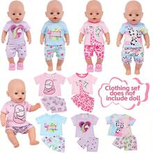 18-Inch Plush Sloth Pattern Doll Outfit Set, Including Top And Shorts, Children's Costume Play Doll, Pretend Play, Holiday/Birthday Gift (Doll Not Included) - Multicolor - View 1