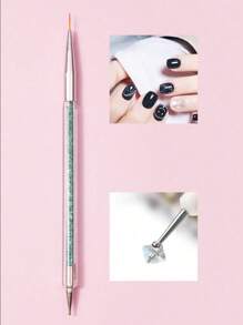 Nail Art Brushes, 5pcs Nail Liner Brushes Double-Ended Acrylic Nail Brush Nail Art Striping Nail Dotting Drawing Tool For Long Lines,Thin Details, Fine Drawing, Delicate Coloring, Elongated Lines Brushes And Nail Dotting Pens For French Nail Tip