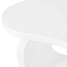 MERAX 39.3"*23.6" Modern Cloud Coffee Table With 1.5" Thick Tabletop, Cream Style Irregular End Table With Curved Legs, Unique Design Accent Table With Round Edge For Living Room, Apartment, White