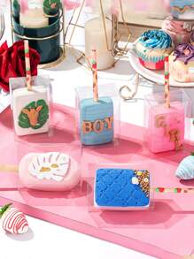 50PCS Transparent PET Rice Cake Gift Box With Holes, Cake Macaron Candy Gift Box, Graduation Gift Box, Ice Cream Packaging Box, Suitable For Birthday And Wedding Party Packaging, Baby Shower Supplies Summer Gifts Beach Back To School School Supplies Room Decor